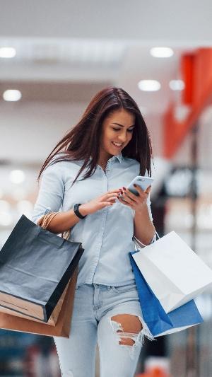 Woman has shopping day